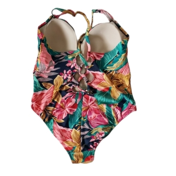 Swimsuit One Piece Tropical Hibiscus Size 16W - Picture 7 of 15